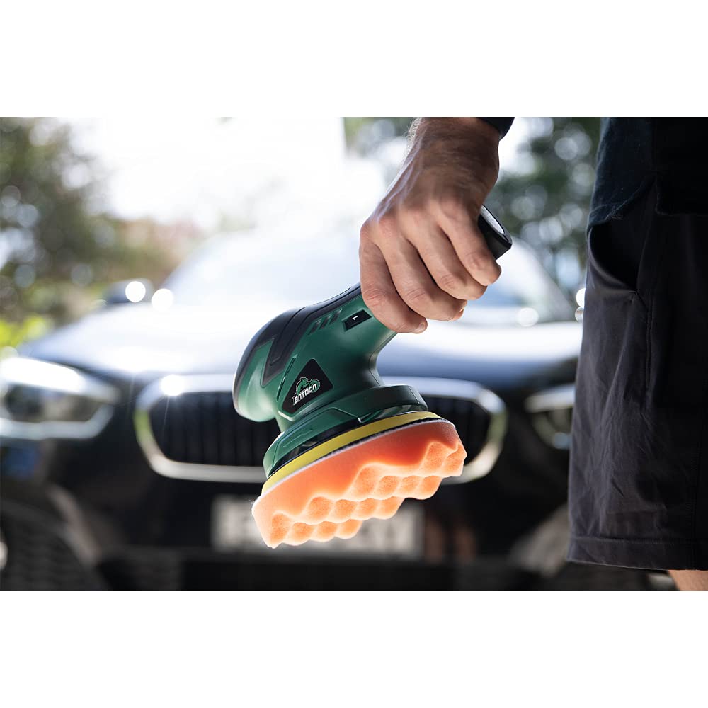 BATOCA - Cordless Car Buffer Polisher - with 2pcs 12V Lithium Rechargeable Battery Cordless Polisher with 6 Variable Speed, 2.0Ah Cordless Buffer - WoodArtSupply