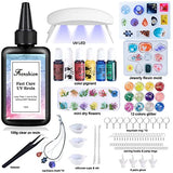 UV Resin Kit with Light,116Pcs Resin Jewelry Making Kit with 100g Fast Cure Clear Hard Low Odor UV Resin, Color Pigment, Resin Accessories, UV Resin Frenshion