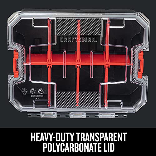 CRAFTSMAN VERSASTACK Storage Organizer, Small Parts Organizer, 8 Compartments, Lid Includes Secure Latch (CMST17827) - WoodArtSupply