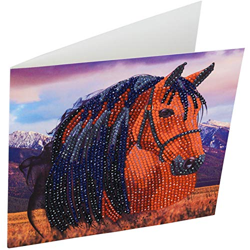 Crystal Art Diamond Painting Card Kit - Horse- Create Your Own 7"x7" Card Kit - for Ages 8 and up Crystal Art