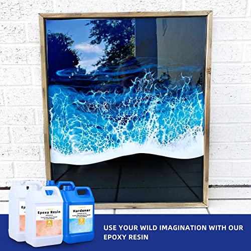 OYOOWOOA Deep Pour Epoxy Resin 4 Gallons Liquid Resina Epoxica para Madera Transparente Crystal Clear Casting Resin for Garage Floor River Tables OYOWOOA