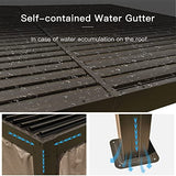 Domi Louvered Pergola 12' × 20', Outdoor Aluminium Pergola with Adjustable Roof, Curtains and Netting, Hardtop Gazebo for Patio, Deck, Garden, Yard, domi outdoor living