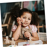 Tofficu 8 Pcs Wooden Figures Unfinished Peg People Wooden Jointed Figure Unfinished Wooden Figurines Wooden Peg People Wood Human Figure Model DIY Tofficu