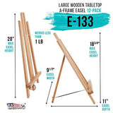 U.S. Art Supply 20" Large Tabletop Display Stand A-Frame Artist Easel (Pack of 12), Beechwood Tripod, Painting Party Easel, Kids Student Table School U.S. Art Supply