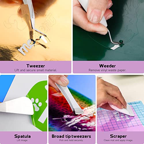 GO2CRAFT 37Pcs Essential Tool Set for Cricut Machine, Ultimate Tool with 7Pcs Weeding Tools for Vinyl, LED Light Pad, 12'' Paper Cutter, Vinyl Scrap GO2CRAFT