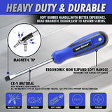 CARTMAN 12 Piece Magnetic Screwdriver Set - 6 Phillips and 6 Flat, Professional Cushion Grip Hand Tools Set CARTMAN