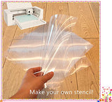 ZHluja 15-Pack 4 mil 12-Inch-by-12-Inch Blank Stencil Sheet for Cricut Vinyl, Silhouette, Transparent PET Acetate Mylar Craft Template Material ZHluja
