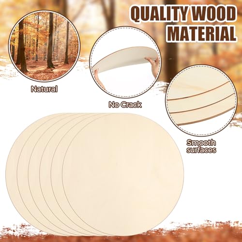 Suzile 20 Pcs 16 Inch Round Wood Circles for Crafts Unfinished Wood Rounds Blank Wood Signs Wood Cutouts Wood Discs for Crafts, Door Hanger, Door Suzile