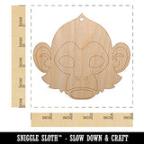 Capuchin Monkey Head Unfinished Craft Wood Holiday Christmas Tree DIY Pre-Drilled Ornament Sniggle Sloth