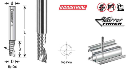 Amana Tool - 51377 Solid Carbide CNC Spiral 'O' Single Flute, Aluminum Cutting 1/4 Dia x 3 - WoodArtSupply