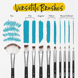 Chalkola Acrylic Paint Set for Adults, Kids & Artists - 40 Piece Acrylic Painting Supplies Kit, with 24 Acrylic Paints (22ml), 10 Painting Brushes, 5 Chalkola