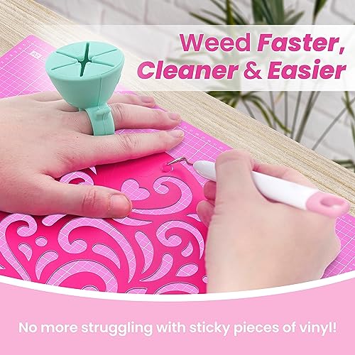 tweexy Craft Vinyl Weeding Scrap Collector Ring | Weeding Tools for Vinyl Heat Transfer, HTV Crafting & Adhesive Paper Sheets Holder | Portable Heat - WoodArtSupply