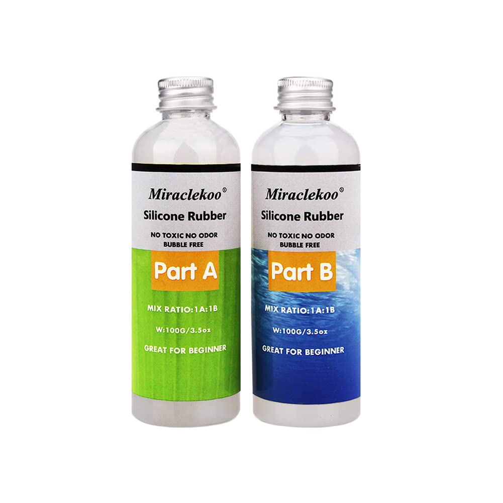 Miraclekoo Silicone Mold Making Kit Liquid Silicone Rubber 15A Platinum Silicone Translucent Mold Making Silicone for Casting Resin Molds, Silicone Miraclekoo