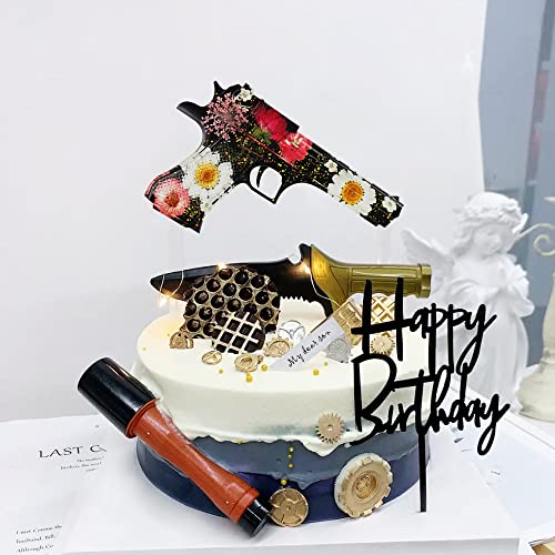 BICASUU Epoxy Resin Mould Gun Pistol Shell Bullet Silicone Casting Mold, 3D DIY Soft Clay Cake Decor Craft Candy Desserts Chocolate Tool, White BICASUU