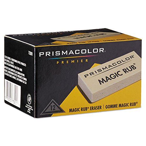 Prismacolor Premier Magic Rub Vinyl Erasers, 12 Pack Prismacolor