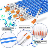 60 Pcs Paint Brushes,Round Flat Small Brush Bulk for Detail Painting DECYOOL
