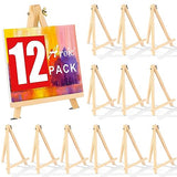 12 Pack 9 Inch Wood Easels, Easel Stand for Painting Canvases, Art, and Crafts, Tripod, Painting Party Easel, Kids Student Tabletop Easels for AROIC