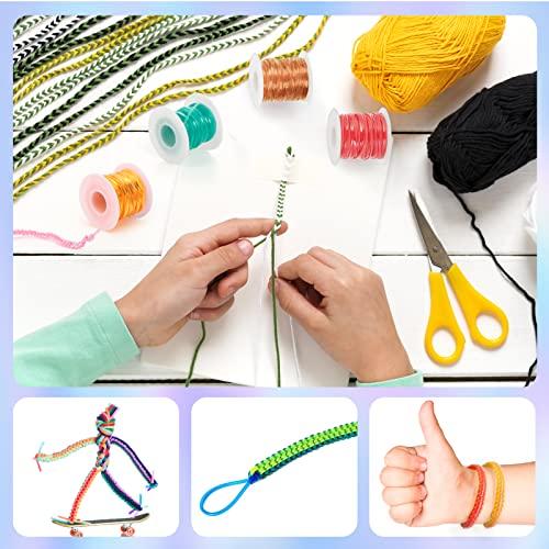 PP OPOUNT Glitter/Laser/Glow/Normal Lanyard String for Crafts, 24 Rolls Plastic Lacing String, Gimp Bracelet Making Kit for DIY Bracelets, Key PP OPOUNT