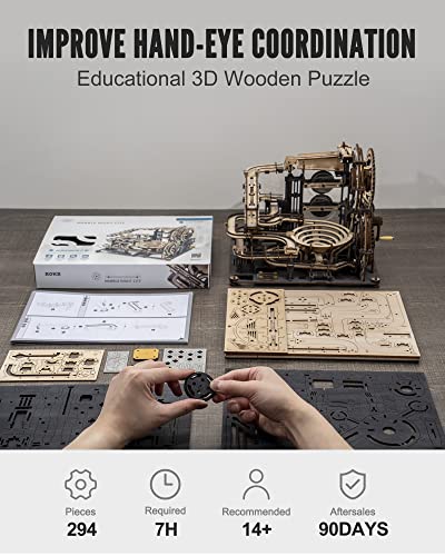 ROKR LGA01 Marble Night City 3D Wooden Marble Run Puzzle Building Kit for Adults ROKR