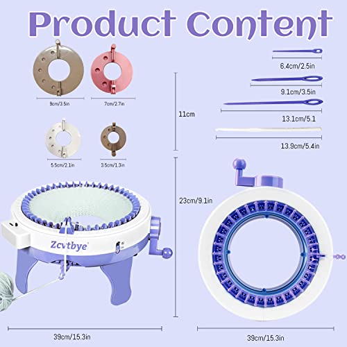 SENTRO Knitting Machines,48 Needles Loom Machine with Row Counter and Pompom Maker,Smart Weaving Round Spinning Machines,DIY Board Rotating Double - WoodArtSupply