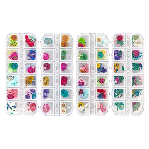 4 Boxes Dried Flowers for Resin, Gartful 48 Styles Natural 3D Applique Flowers DIY Craft Supplies, Resin Epoxy Casting Fillers for Silicone Molds, Gartful