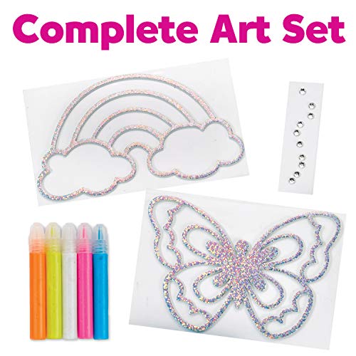 Creativity for Kids Easy Sparkle Window Art - Paint Your Own Sun Catchers  (Rainbow and Butterfly), Multi