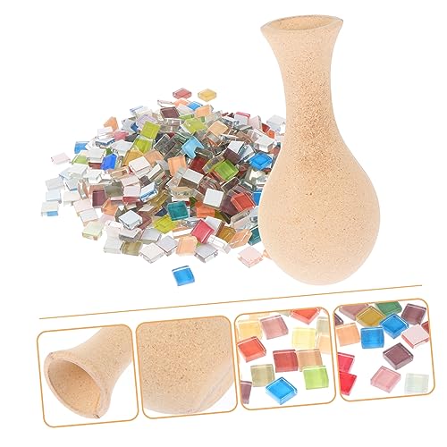 Operitacx 1 Set DIY Vase Unfinished Wood Vase Paintable Vase Tall Ceramic Vases Christmas Craft Supplies Flower Vase Mosaic Flower Holder Vase Tall Operitacx