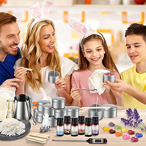 Haccah Complete Candle Making Kit,Candle Making Supplies,DIY Arts and Crafts Kits for Adults,Beginners,Kids Including Wax, Wicks, 6 Kinds of Haccah