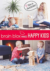 Brain Blox Natural Wooden Blocks for Kids Ages 4-8 - Montessori Blocks for Hands-on Learning - STEM and Architecture for Kids (300 Building Blocks) Brain Blox