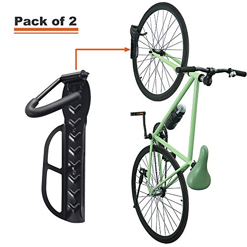 Wallmaster Bike Rack Garage Wall Mount Bicycles 2-Pack Storage System Vertical Bike Hook for Indoor - WoodArtSupply