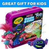 Crayola Trolls World Tour, Neon Create & Color Art Set, Over 70 Art Supplies, Gift for Kids, 5, 6, 7, 8 Crayola