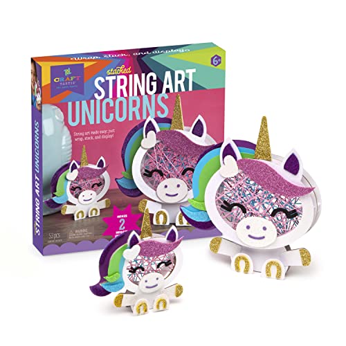 Craft-tastic Stacked String Art Unicorns – Craft Kit Makes 2 Magical Unicorns - 6+ Craft-tastic