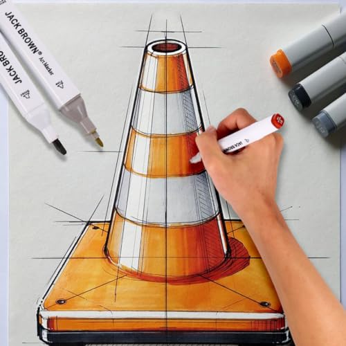 Jack Brown 120 Colors Alcohol Markers Set for Artists - Professional Markers with Dual Tips for Sketching, Drawing & Animation, Includes Marker Case