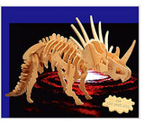 Puzzled 3D Puzzle Big Styracosaurus Wood Craft Construction Model Kit Educational DIY Wooden Dinosaur Toy Assemble Model Unfinished Crafting Hobby Puzzled