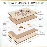 Aboofx Large Professional Flower Press Kit, 6 Layers 10.8 x 6.9 inch DIY Flower Pressing Kit for Adults to Making Dried Flower & Press Flowers Arts Aboofx