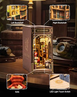 Rowood Book Nook,DIY Book Nook Kits for Adults,3D Wooden Puzzle Bookend Miniature Kit,Bookshelf Insert Decor Alley,Wood Craft Hobbies for RoWood