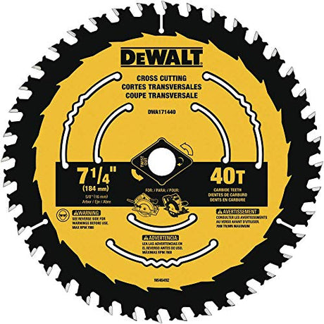 DEWALT Circular Saw Blade, 7 1/4 Inch, 40 Tooth, Wood Cutting (DWA171440) DEWALT
