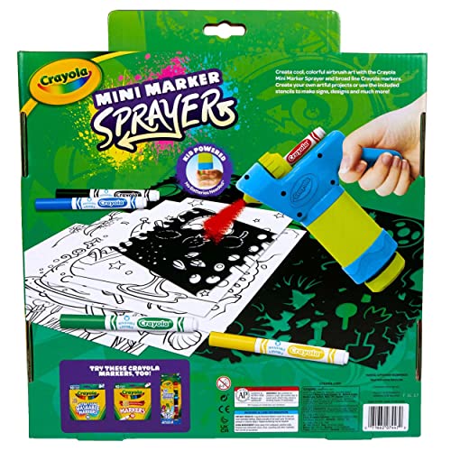 Crayola Mini Marker Sprayer, Marker Airbrush Kit, Gift for Kids, 7, 8, 9, 10 Crayola