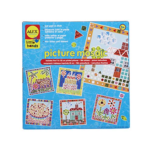 Alex Toys: Little Hands, Picture Mosaic, Kids Toddler Art and Craft Activity, Peel and Stick 5 Mosaics with Colorful Photo Stickers, Easy and Non ALEX Toys