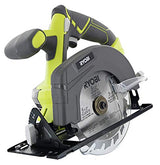 Ryobi One P505 18V Lithium Ion Cordless 5 1/2" 4,700 RPM Circular Saw (Battery Not Included, Power Tool Only), Green RYOBI