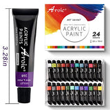 AROIC Acrylic Paint Set 24 Colors 10ml, The Best Gift for Acrylic Painting Beginners, Children, Adults and Art Lovers AROIC