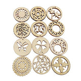 Healifty 20pcs Rustic Decor Wood Decor Scrapbook Embellishments Wooden Flower Craft Woodsy Decor Wooden Craft Supplies Wood Slices Wooden Healifty