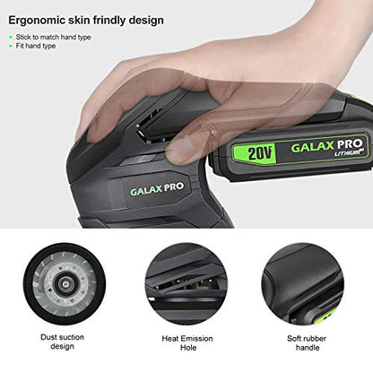 GALAX PRO Cordless Detail Sander 20V, 20Pcs Sandpapers,12000 RPM Sanders with Dust Collection System for Tight Spaces Sanding in Home Decoration, - WoodArtSupply