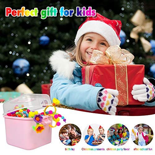 Atoymut Pop Beads, Snap Beads for Kids Crafts DIY Jewelry Making Kit to Bracelets Necklace Hairband and Rings Toy for Age 3 4 5 6 7 8 Year Old Girls Atoymut