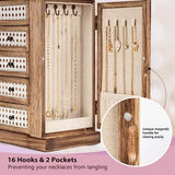 Emfogo Jewelry Box for Women, 5 Layer Large Wood Jewelry Boxes & Organizers for Necklaces Earrings Rings Bracelets, Rustic Jewelry Organizer Box with Emfogo