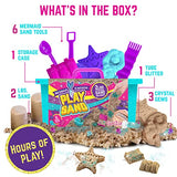 GirlZone Mermaid Treasures Play Sand Kit, 2lbs of Magic Sand for Kids Kit with Gems, Carry Case and More, Kids Toys for Playdates and Great Gift Idea GirlZone