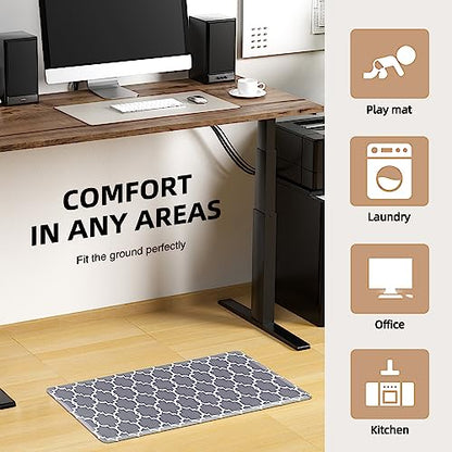 KOKHUB Kitchen Mat,1/2 Inch Thick Cushioned Anti Fatigue Waterproof Kitchen Rug, Comfort Standing Desk Mat, Kitchen Floor Mat Non-Skid & Washable for