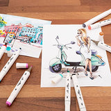 Dual Tip Markers in 120 Colors, Double Sided Markers with Travel Case Bag, Fine and Chisel Tip Art Markers for Adult Coloring and Kids, Alcohol Based Asani