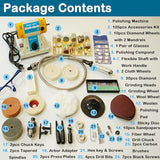 VOELIGT Jewelry Polisher Bench Buffer Polishing Machine 110V 320W Bench Grinder Dental Buffer with Cloth Wheels, Fiber Wheel, Polish Compound, VOELIGT