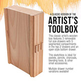 U.S. Art Supply 3-Drawer Artist Wood Pastel, Pen, Marker Storage Box U.S. Art Supply